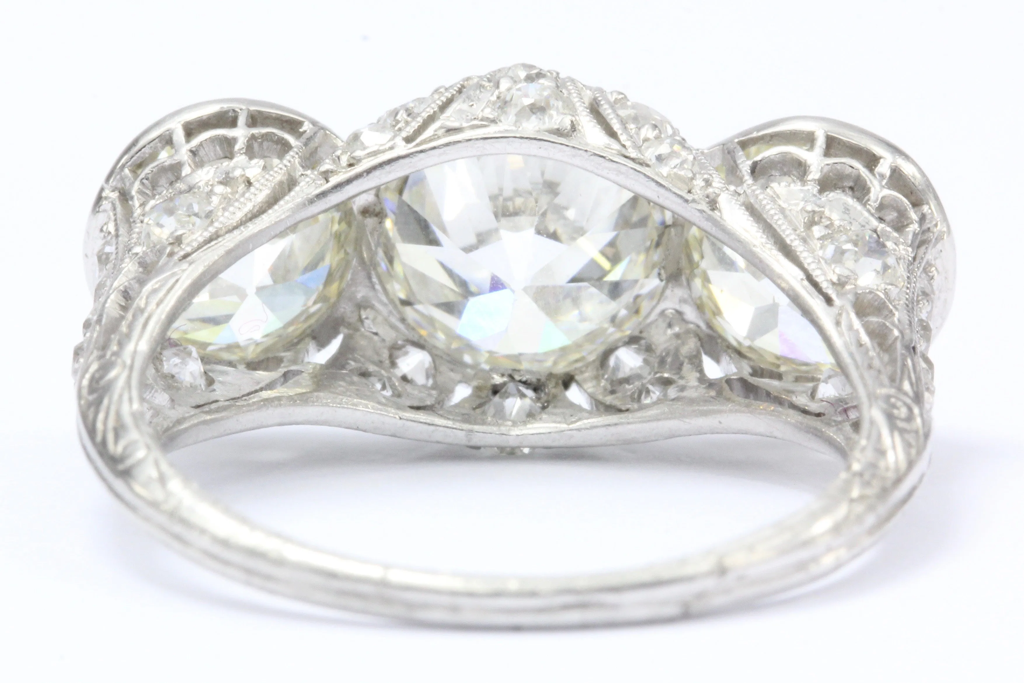 Art Deco Platinum & 5.1 Carat Old European Cut Diamond Hutchison & Huestis Engagement Ring