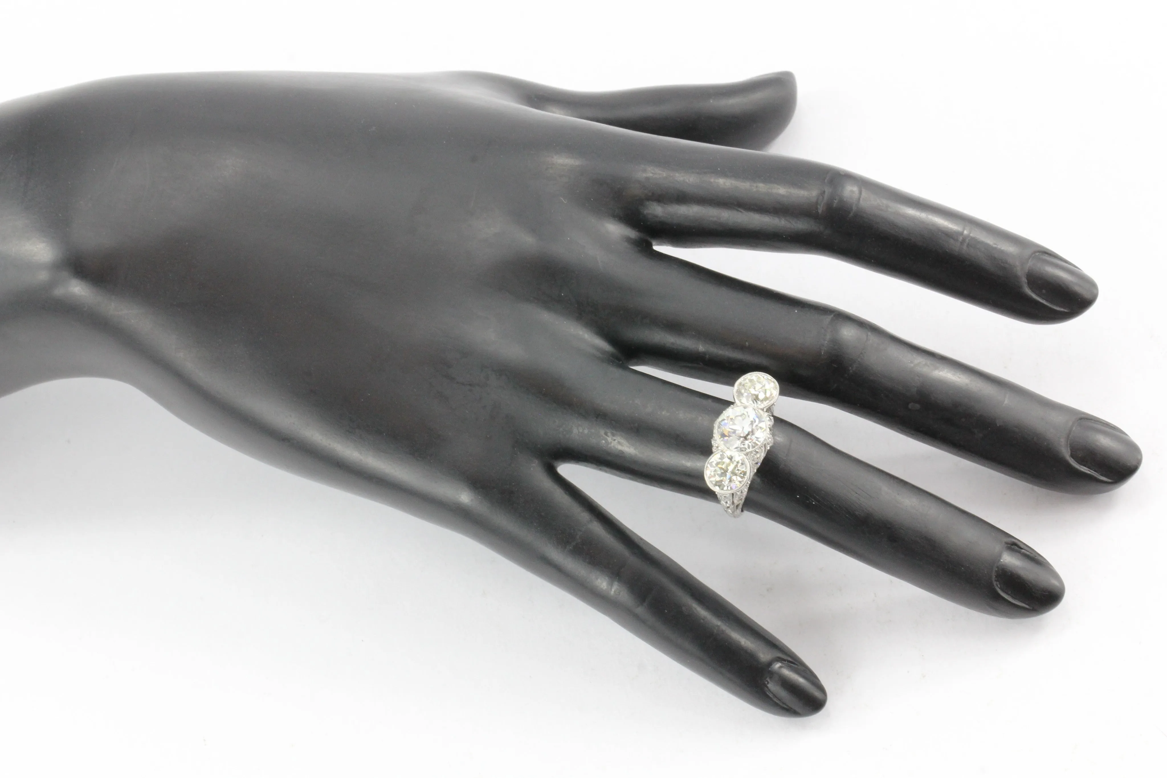 Art Deco Platinum & 5.1 Carat Old European Cut Diamond Hutchison & Huestis Engagement Ring