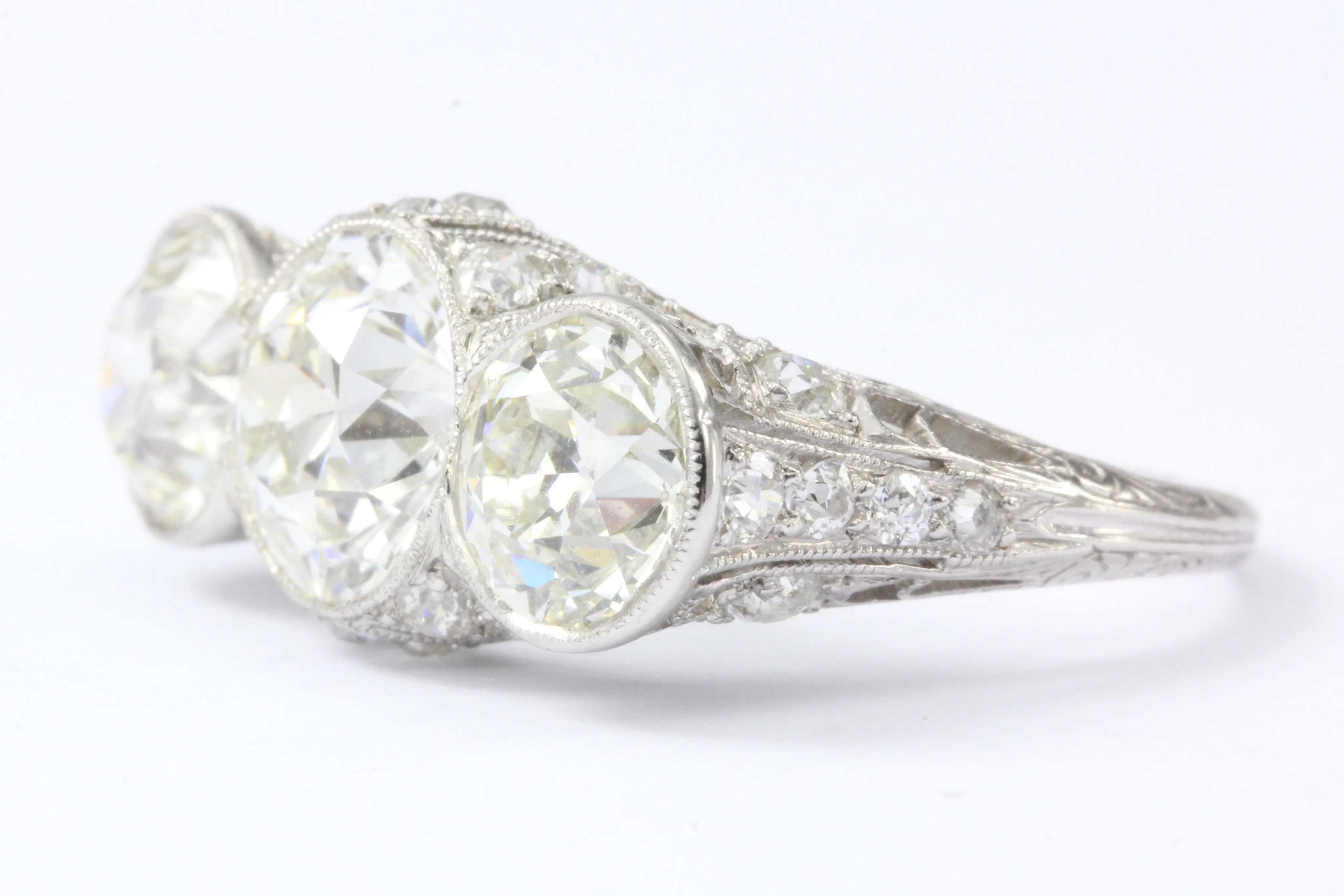 Art Deco Platinum & 5.1 Carat Old European Cut Diamond Hutchison & Huestis Engagement Ring