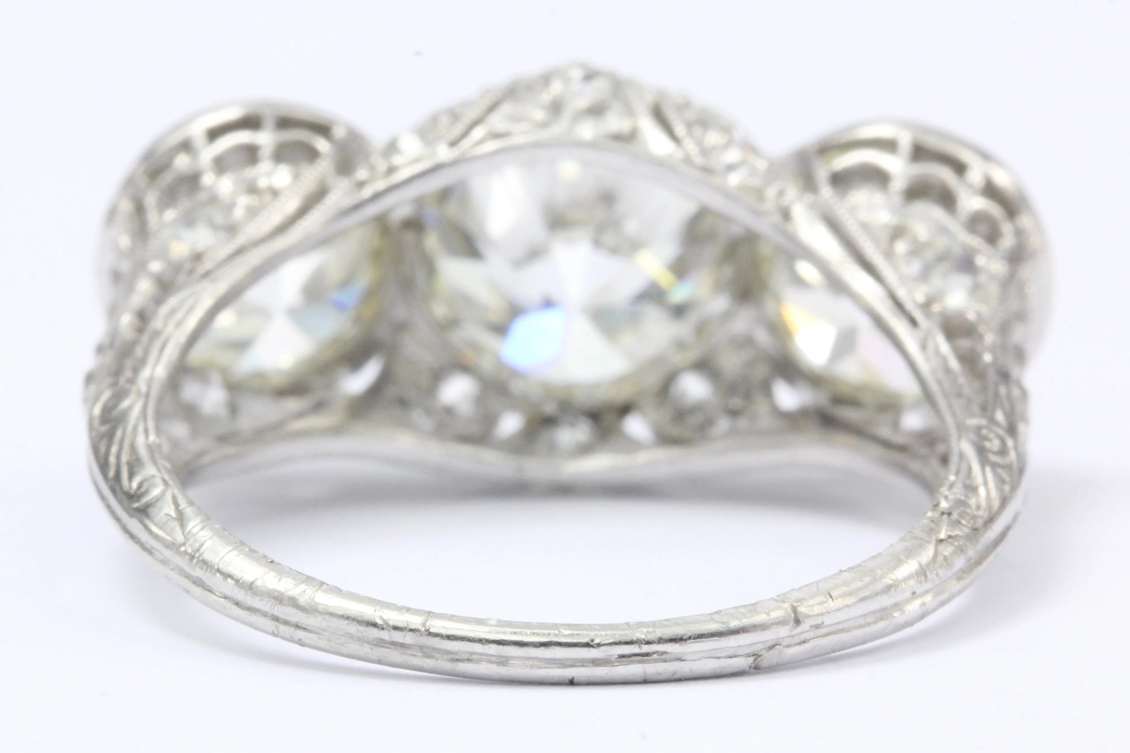 Art Deco Platinum & 5.1 Carat Old European Cut Diamond Hutchison & Huestis Engagement Ring