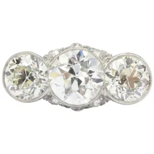 Art Deco Platinum & 5.1 Carat Old European Cut Diamond Hutchison & Huestis Engagement Ring