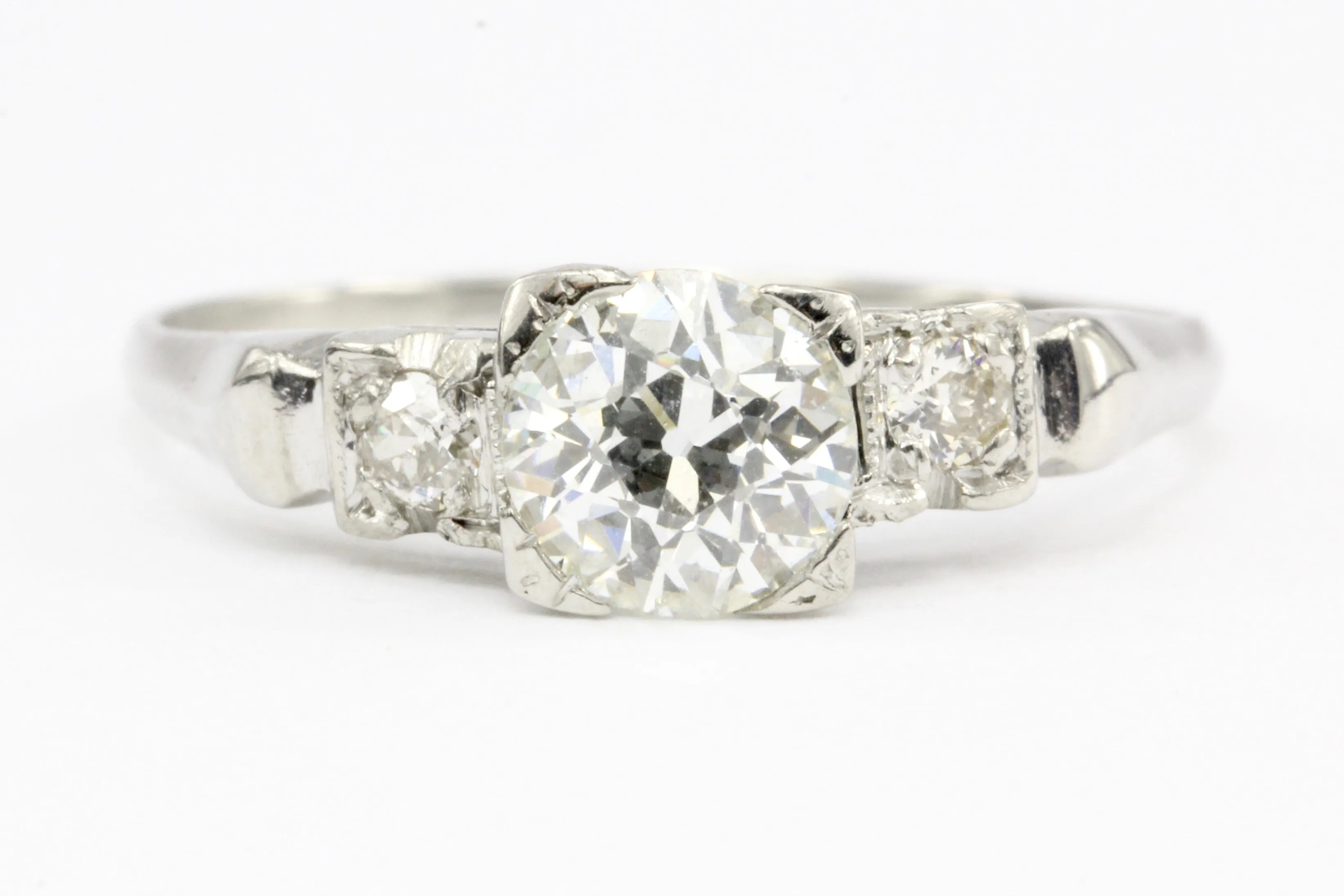 Art Deco Platinum Old European Cut Diamond Engagement Ring c.1930's