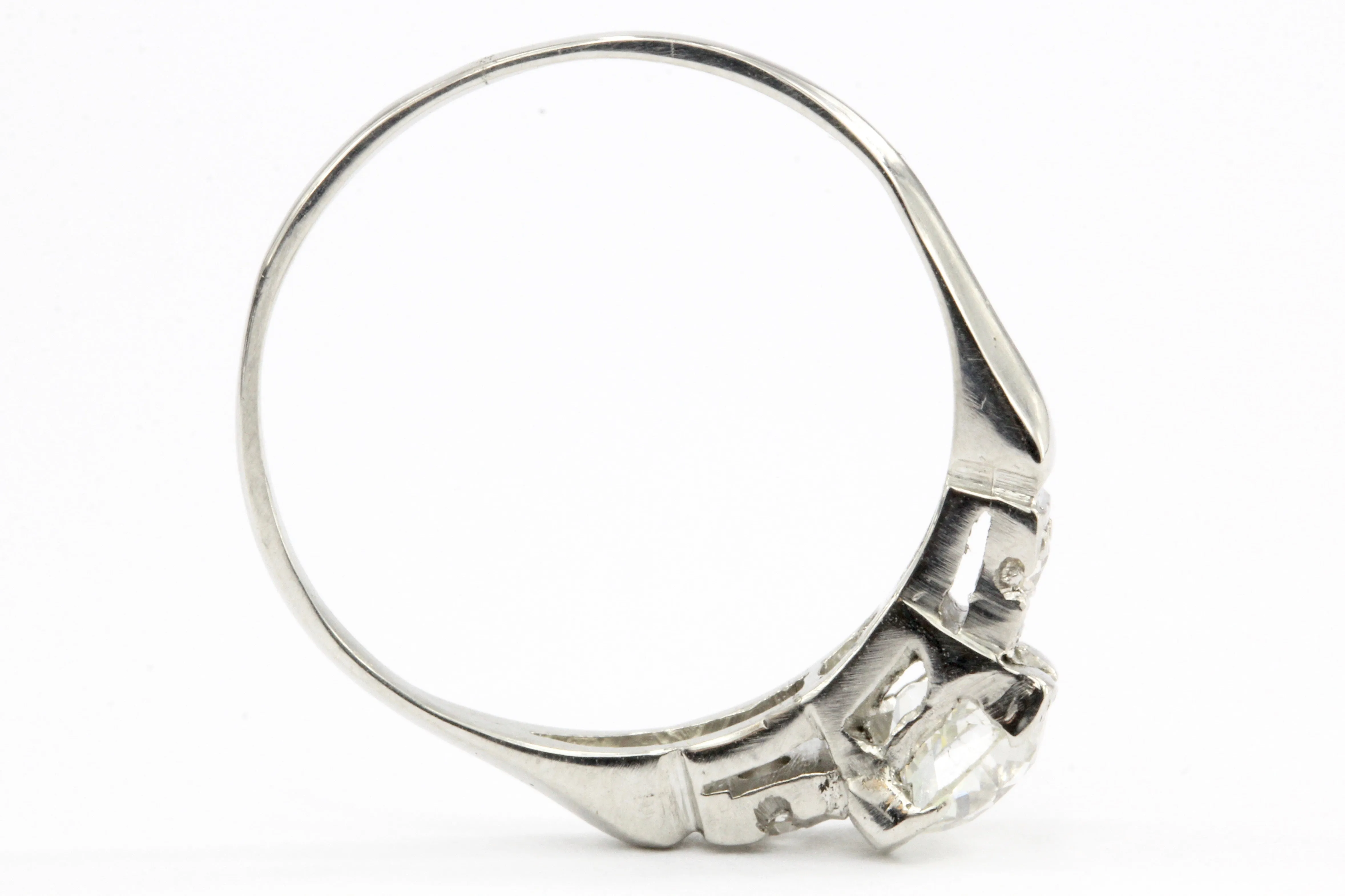 Art Deco Platinum Old European Cut Diamond Engagement Ring c.1930's