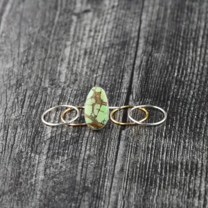 Australian Variscite Mixed Metal 5-Stack Ring size US 9