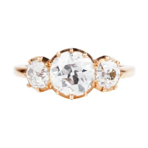 Bell & Bird Signature Cutaway Old European Cut Three Stone Diamond Ring