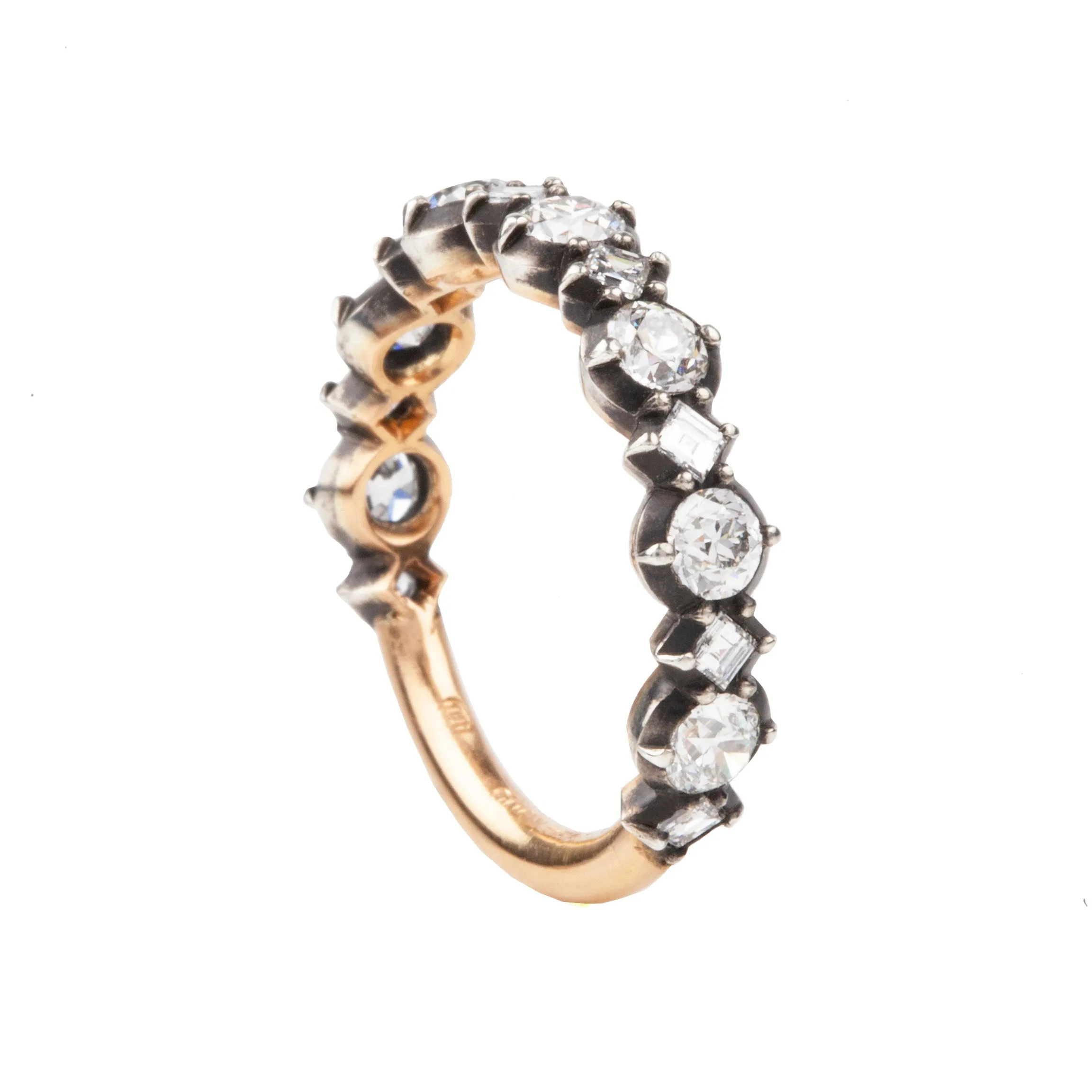 Bell & Bird Signature Mixed Diamond Half Hoop Band