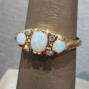 Ben Garelick Three Stone Opal Estate Gold Ring