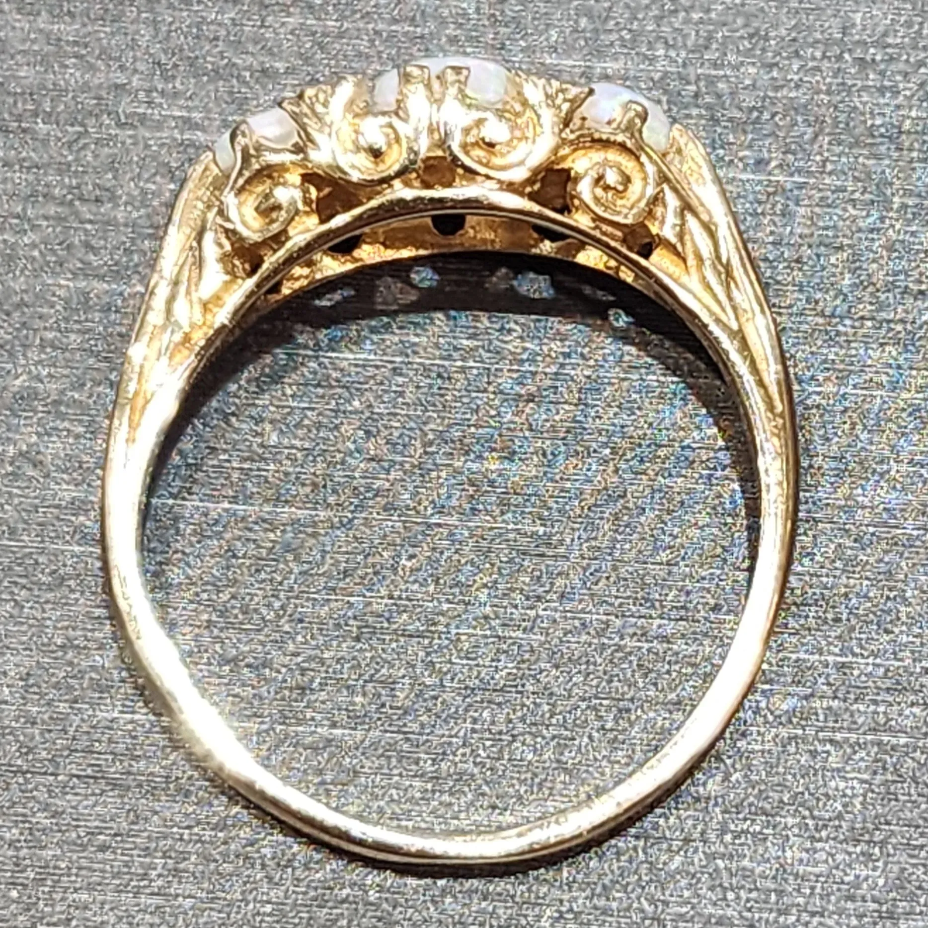 Ben Garelick Three Stone Opal Estate Gold Ring