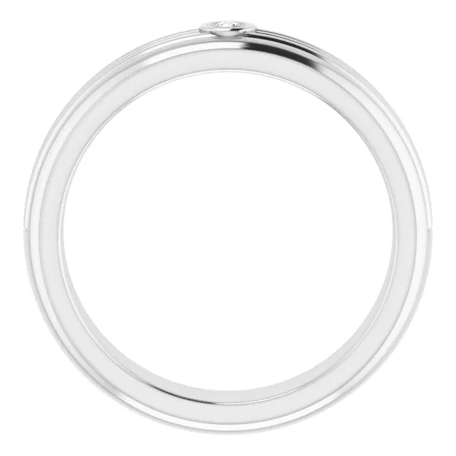 Bezel Set Single Diamond Men's Band