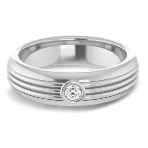 Bezel Set Single Diamond Men's Band