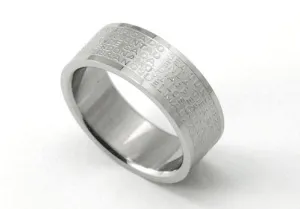 Bible Quote Stainless Steel Men's Wedding Band