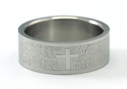 Bible Quote Stainless Steel Men's Wedding Band