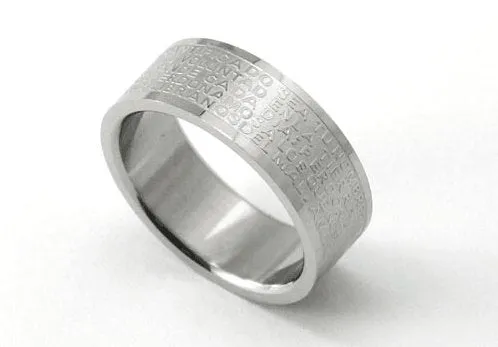 Bible Quote Stainless Steel Men's Wedding Band