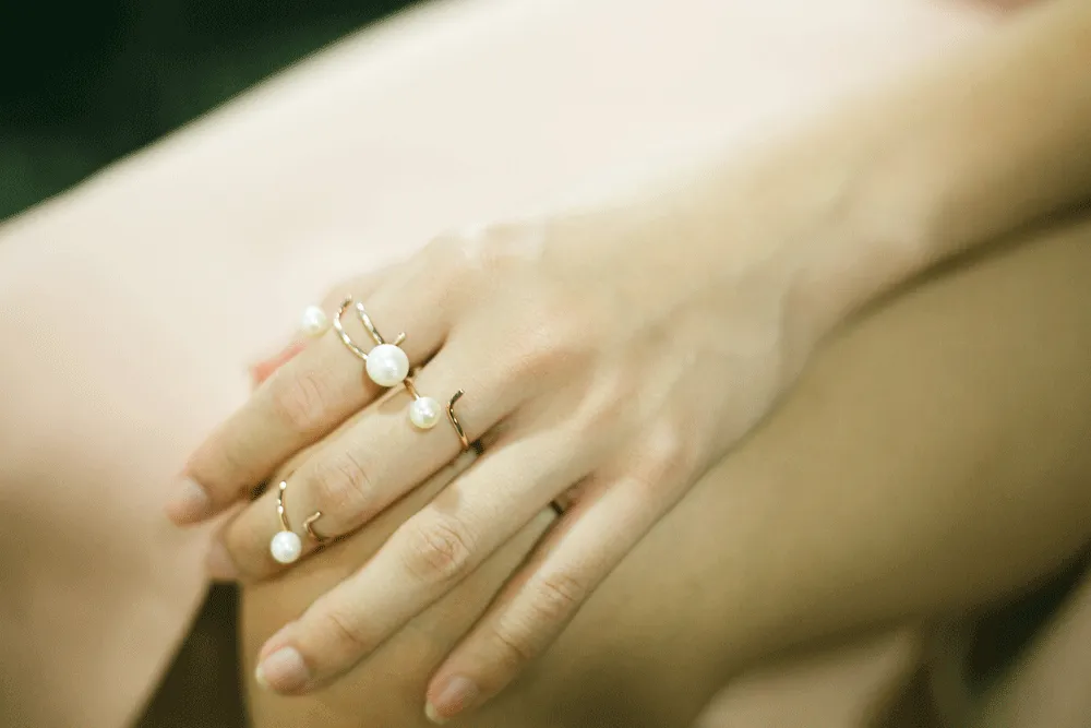 Big pearl ring - Pinkgold