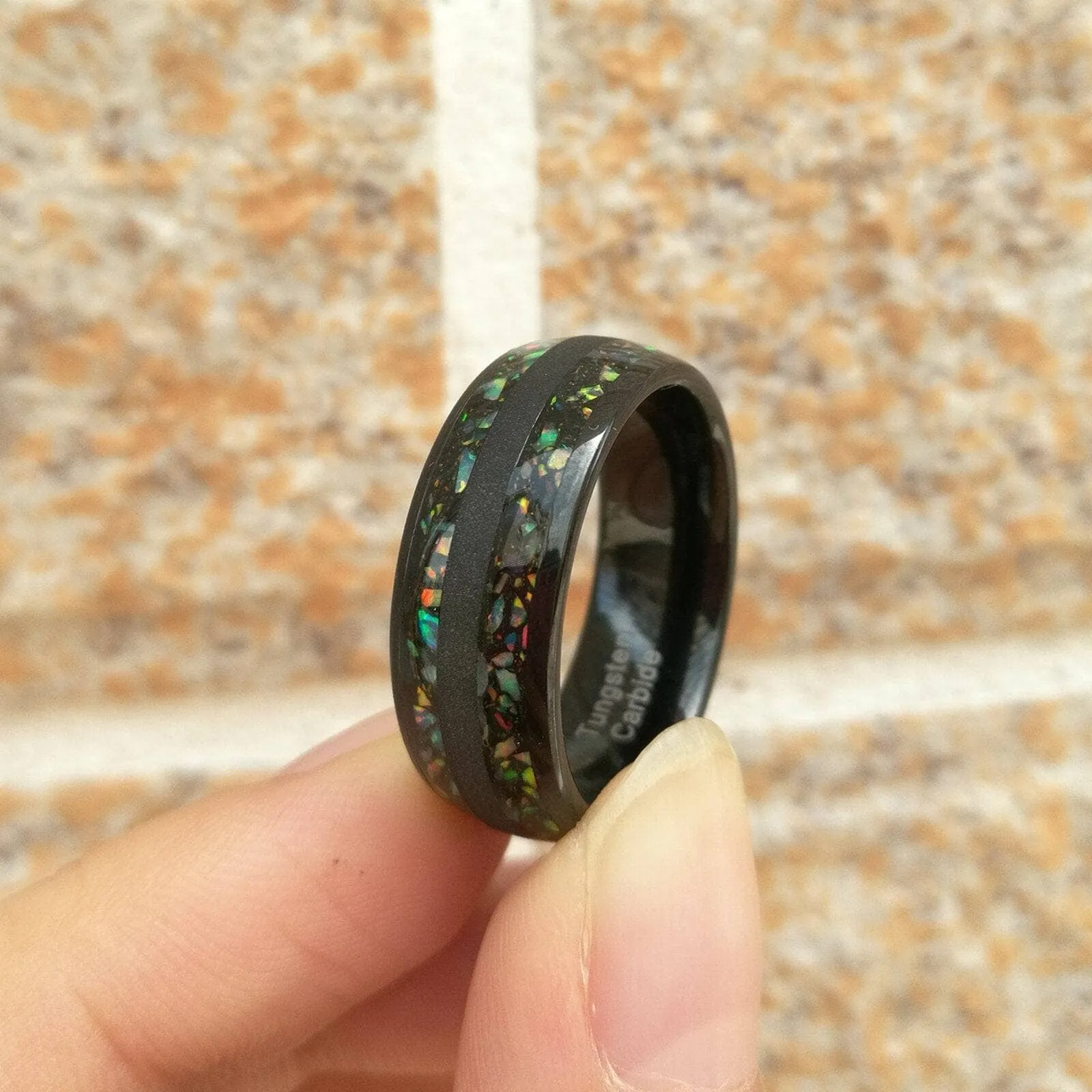 Black Tungsten Carbide 8mm Wedding Band