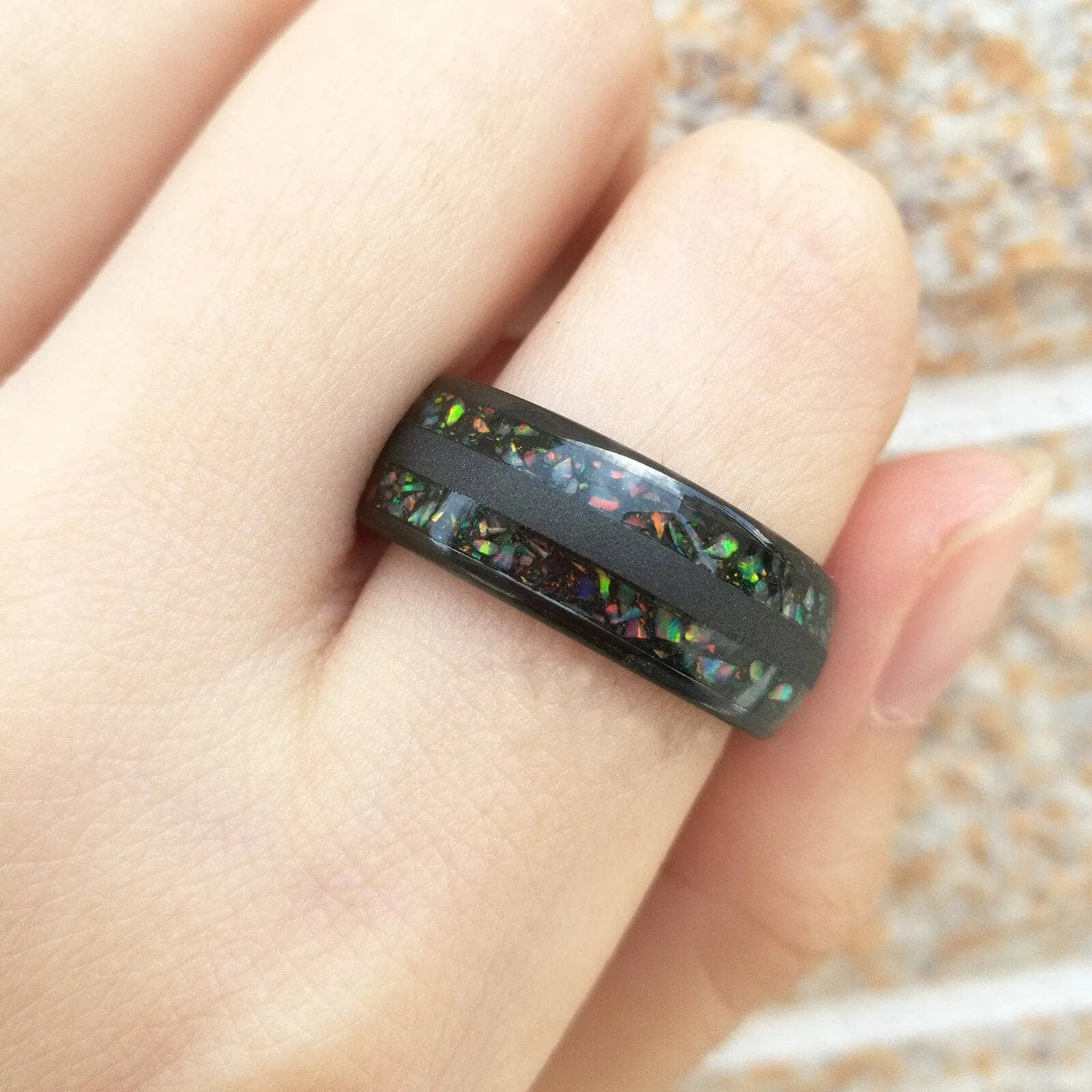 Black Tungsten Carbide 8mm Wedding Band