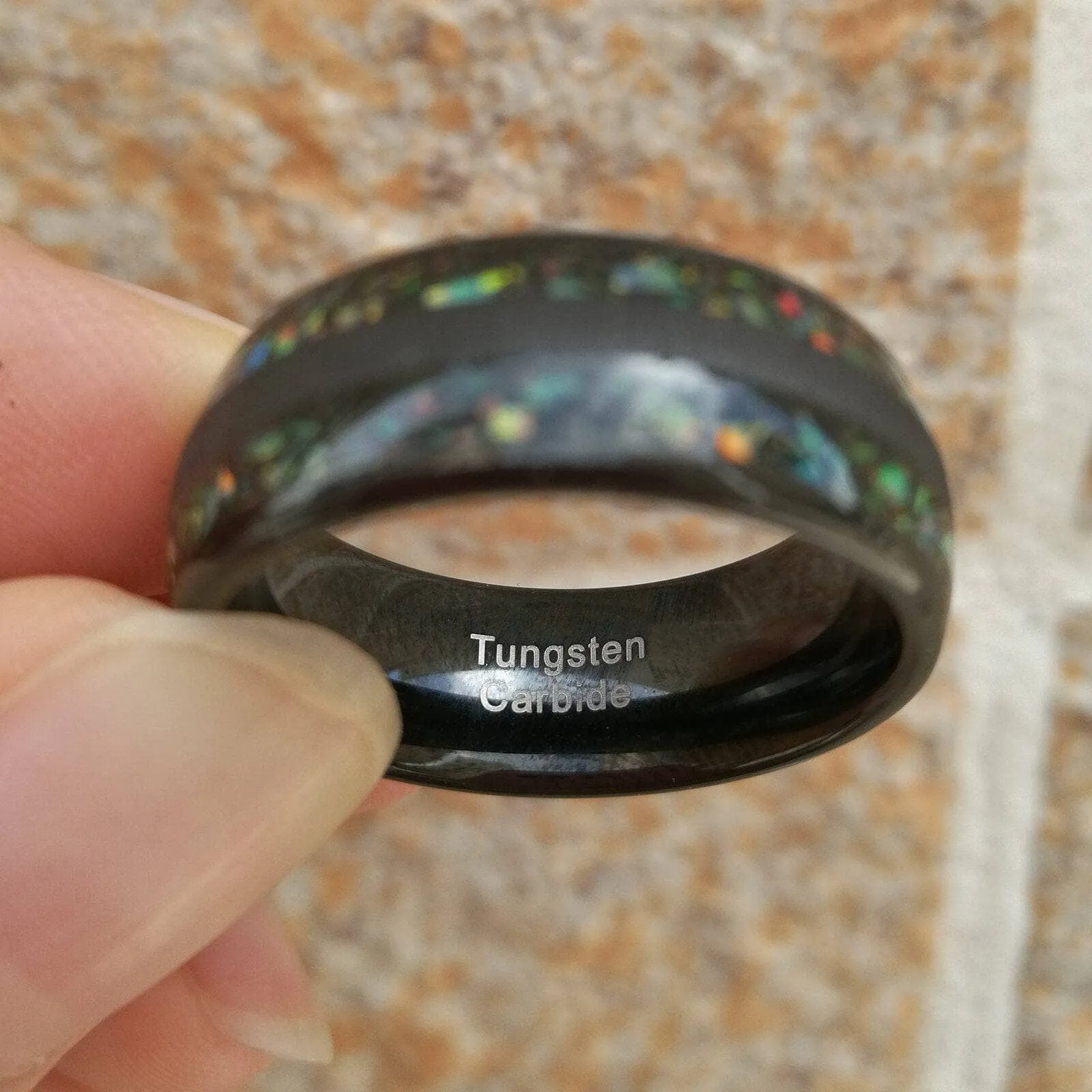 Black Tungsten Carbide 8mm Wedding Band