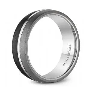 Bleu Royale 14K White Gold Tantalum Carbon Fiber Band