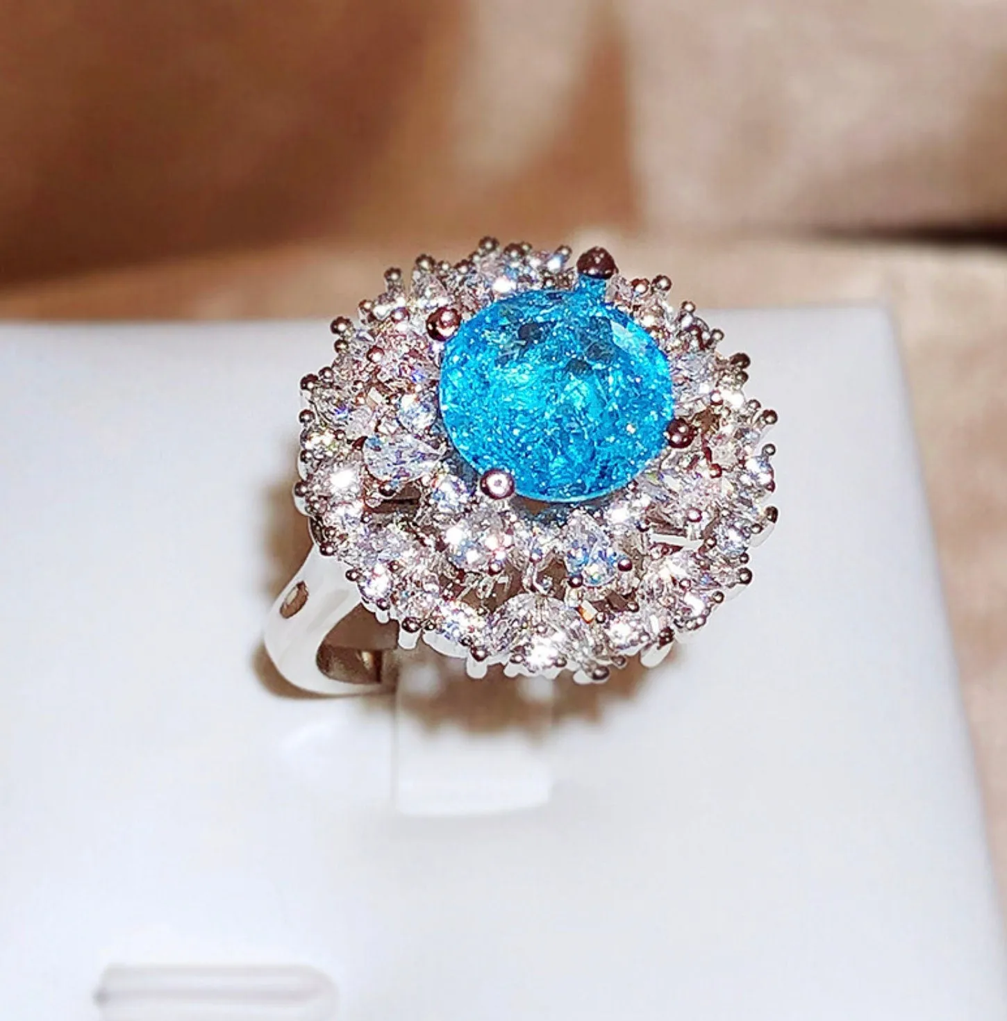 Blue Diamond Engagement Ring | Fancy Blue Wedding Ring | Wedding Ring | Blue Wedding Ring | Halo Ring | Engagement ring | Wedding Rings