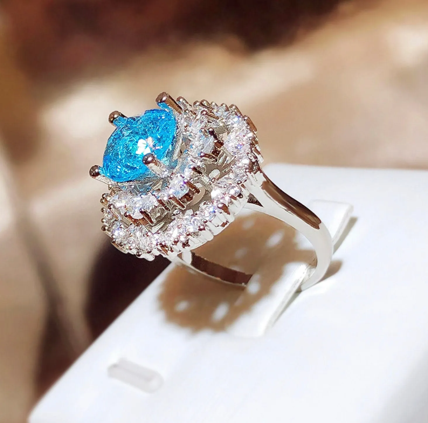 Blue Diamond Engagement Ring | Fancy Blue Wedding Ring | Wedding Ring | Blue Wedding Ring | Halo Ring | Engagement ring | Wedding Rings