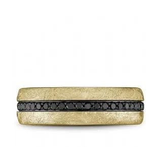 Blue Royale 14K Yellow Gold and Titanium Black Diamond Band