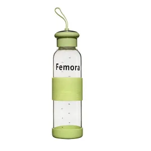 Borosilicate Glass Water Bottle (500 ML, Green)