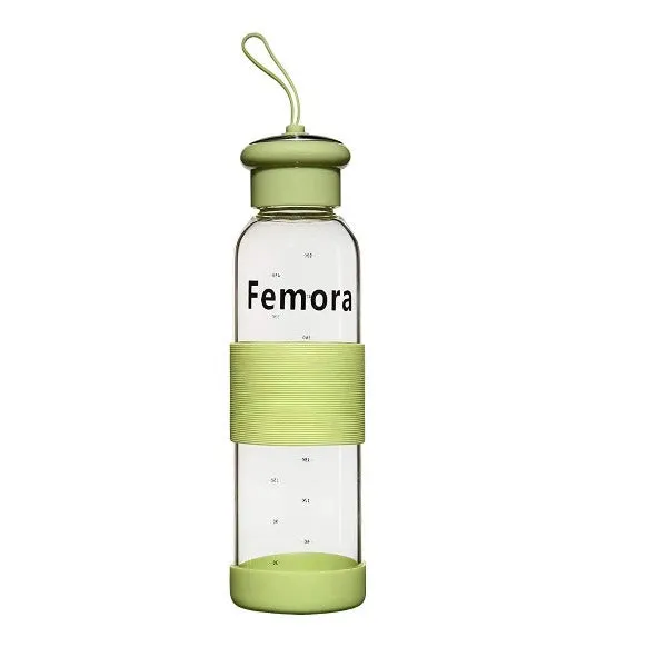 Borosilicate Glass Water Bottle (500 ML, Green)