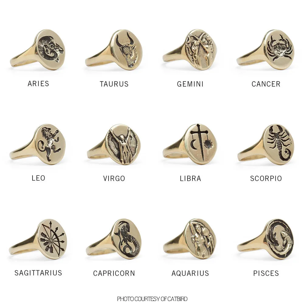 Brass & Silver Zodiac Signets