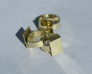 Brass Ring Glue Pad Rectangle for Gluing Handmade Ring Blanks, DIY Ring