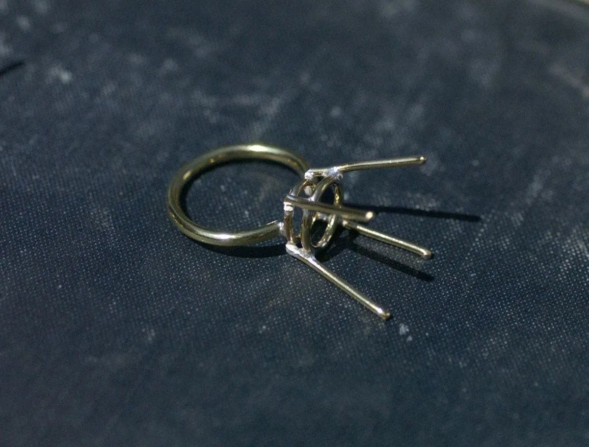 Brass Ring Handmade Soldered Prongs For Stones or Whatever size-Variety