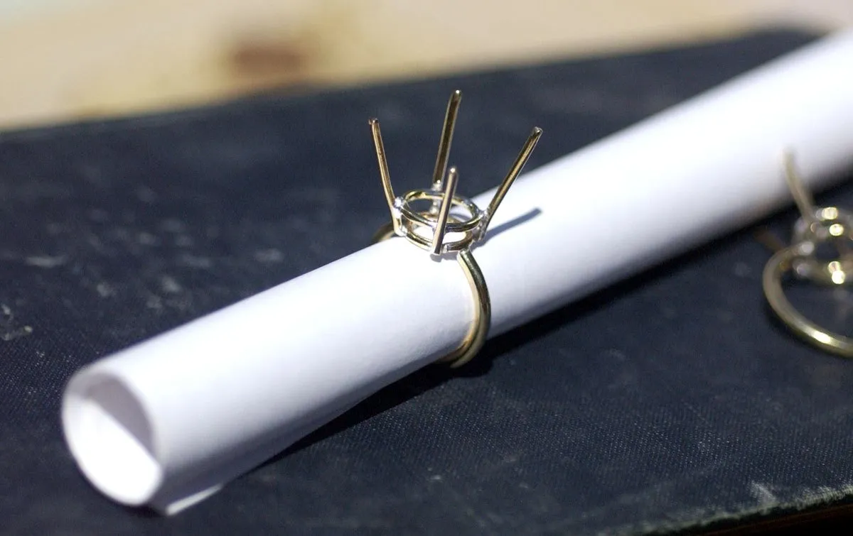Brass Ring Handmade Soldered Prongs For Stones or Whatever size-Variety