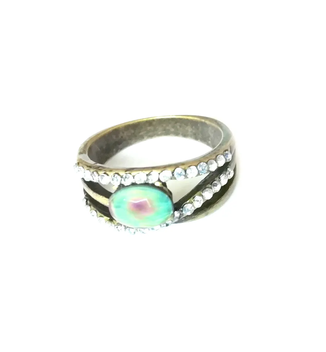 Bronzed Band Stones Mood Ring