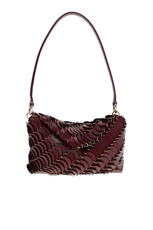 Burgundy Leather Disc Shoulder Bag