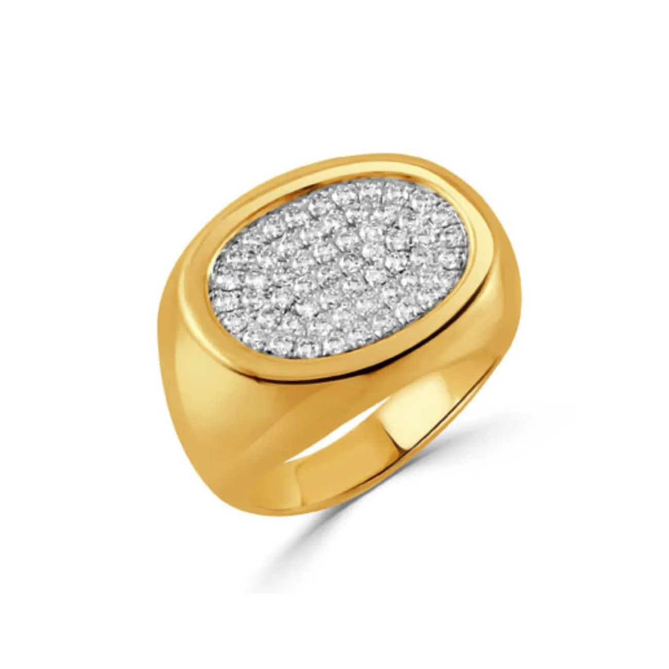 Byzantine 18K Yellow Gold Diamond Pavé Oval Ring