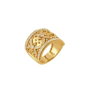 Byzantine 18K Yellow Gold Diamond RIng
