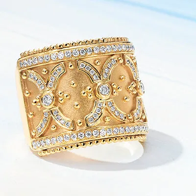 Byzantine 18K Yellow Gold Diamond RIng