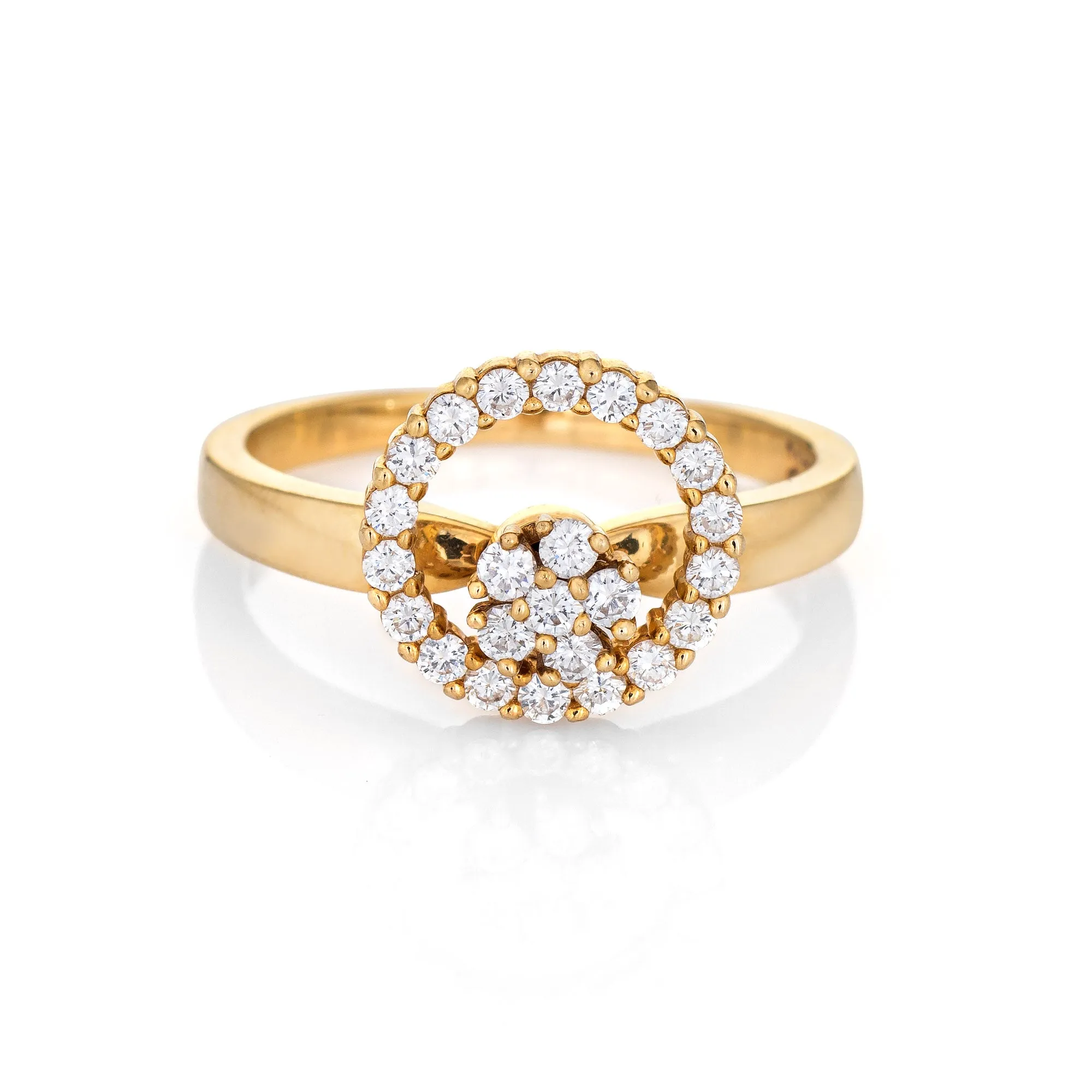 c1980 Vintage N Teufel Diamond Spinning Ring 14k Gold Motion Kinetic Jewelry