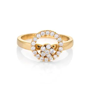 c1980 Vintage N Teufel Diamond Spinning Ring 14k Gold Motion Kinetic Jewelry