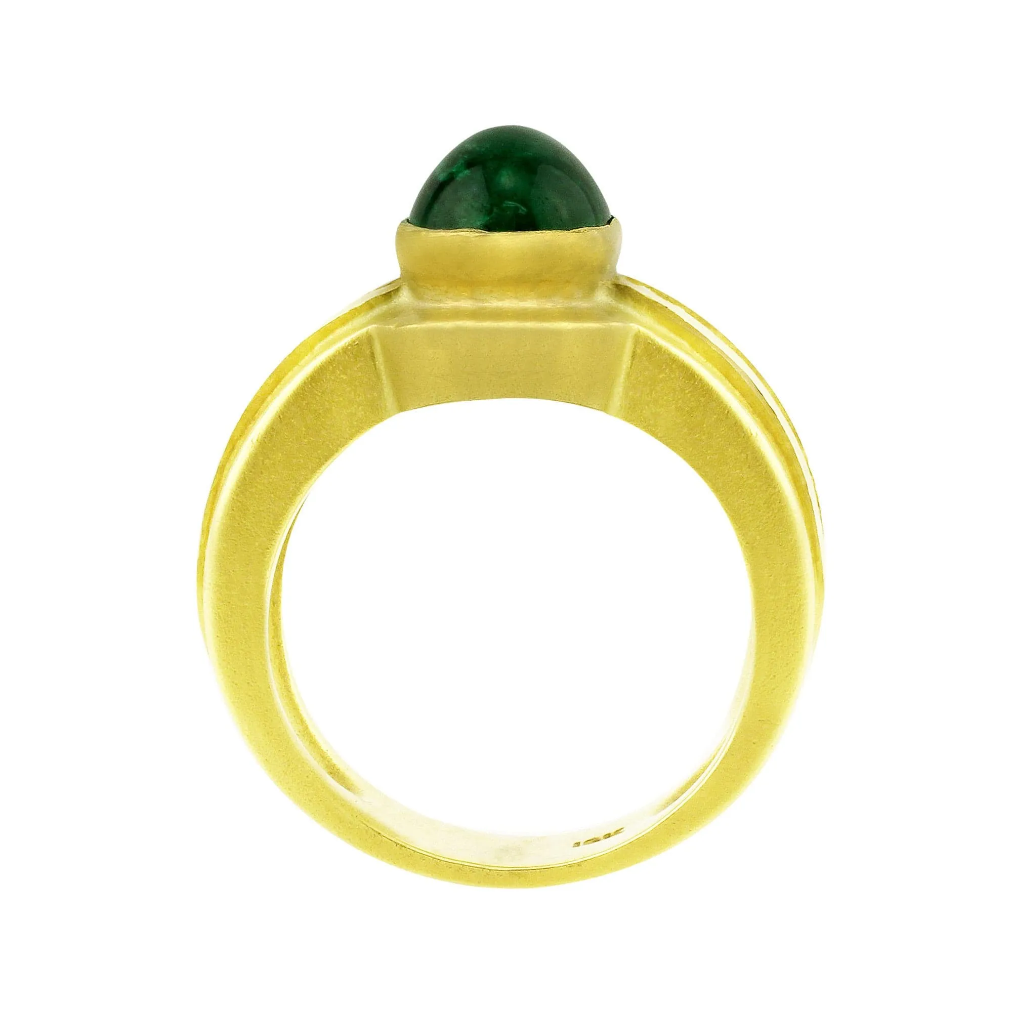Cabochon Emerald Diamond Ring
