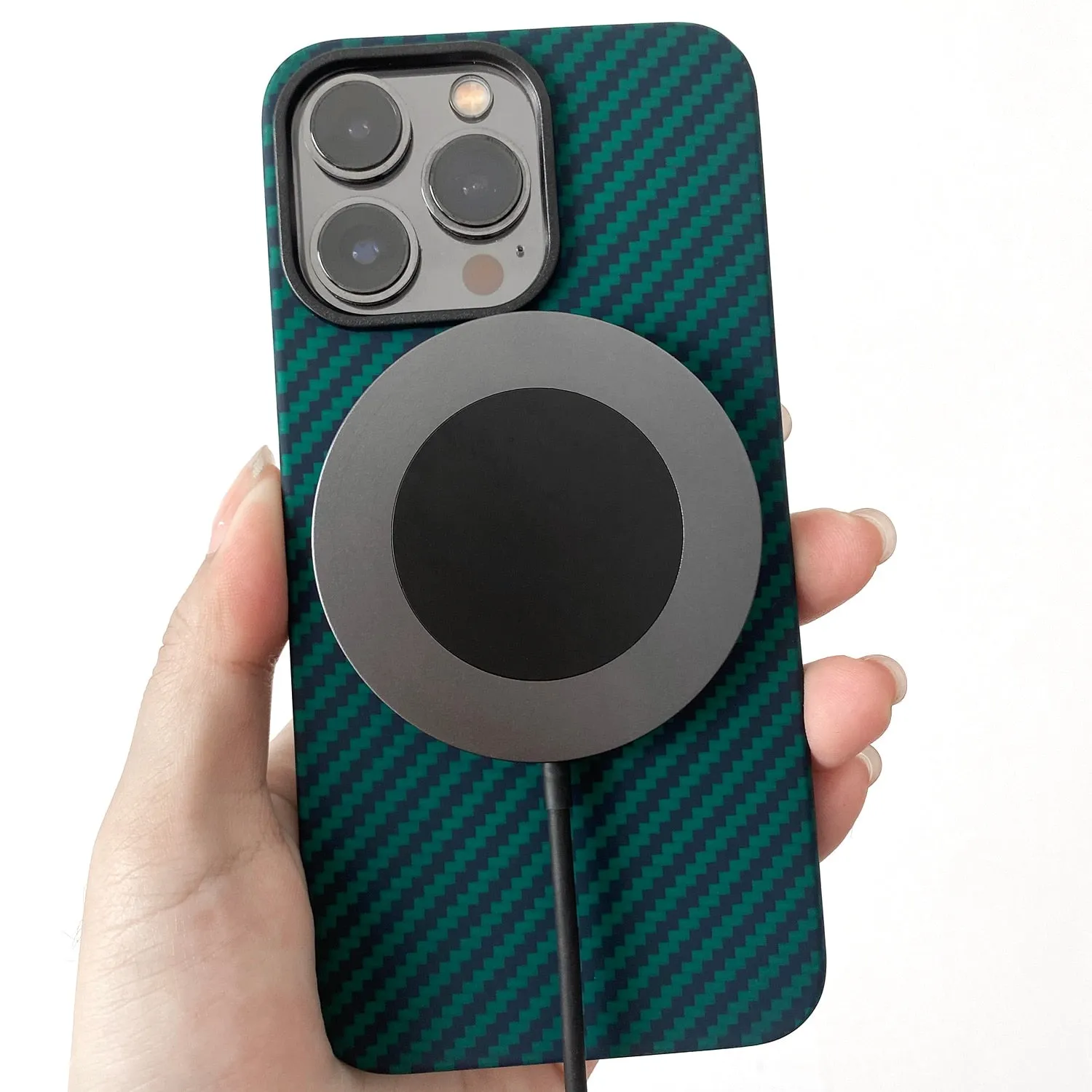 Carbon Fiber Magnetic Geometric Iphone Case