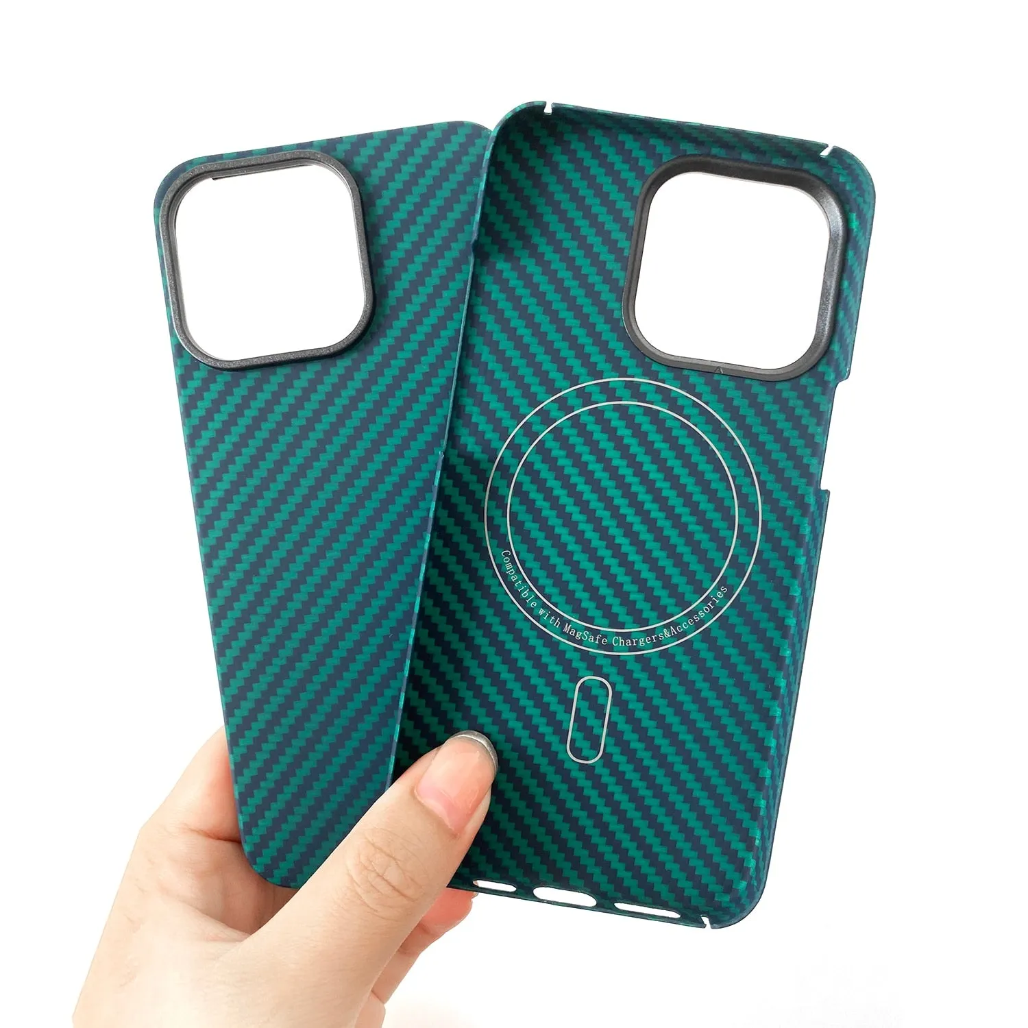 Carbon Fiber Magnetic Geometric Iphone Case