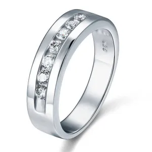 Channel Set Diamond Men's Wedding Band