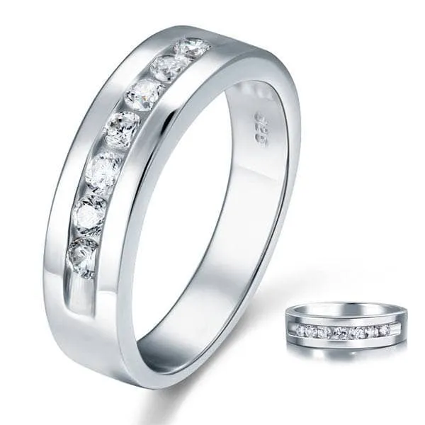 Channel Set Diamond Men's Wedding Band