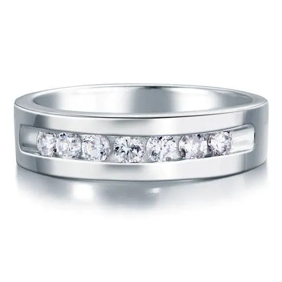 Channel Set Diamond Men's Wedding Band