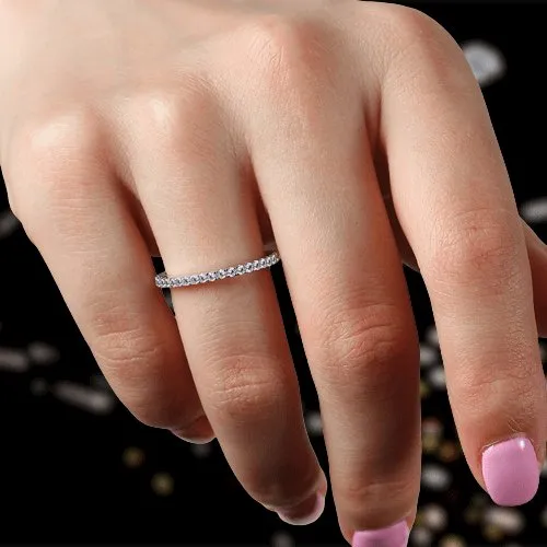 Classic Full Eternity Thin Wedding Band