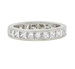 Contemporary 2.30 CTW Princess Cut Diamond Platinum Eternity Wedding Band Ring
