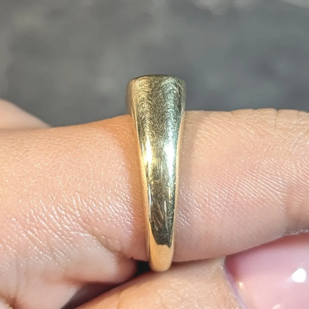 Contemporary Enamel 14 Karat Yellow Gold Egyptian Revival Cartouche Signet Ring
