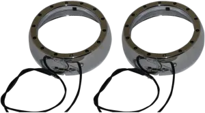Custom Dynamics CDTB-45TR-1C Passing Lamp Trim Rings with White DRL and LED Turn Signals - Chrome