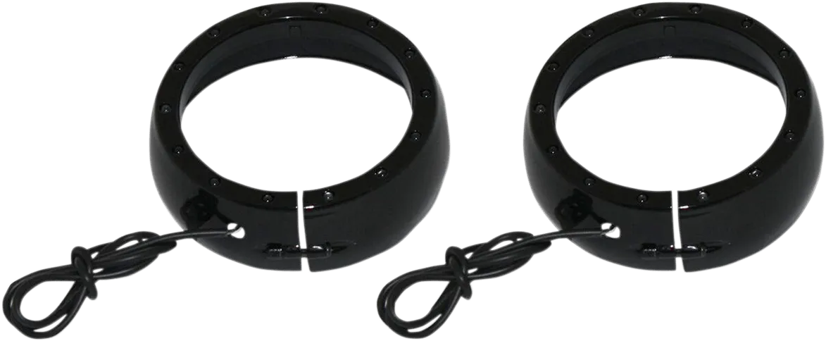 Custom Dynamics CDTB-45TR-2B Passing Lamp Trim Rings with White DRL and LED Turn Signals - Black