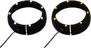 Custom Dynamics CDTB-45TR-2B Passing Lamp Trim Rings with White DRL and LED Turn Signals - Black